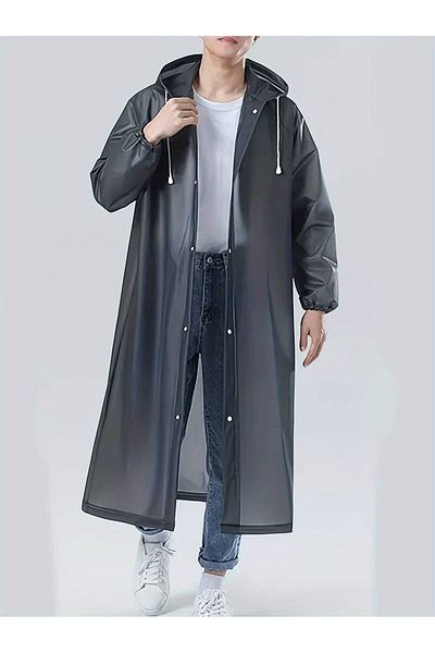 Kezban Tekstil Unisex BLACK Eva Υφασμάτινο Αδιάβροχο Αδιάβροχο