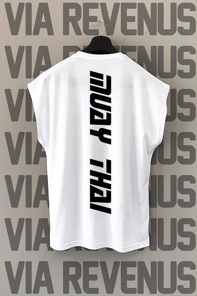 Vordevia Kick Boxing Printed 100% Cotton Zero Sleeve Sports Tshirt
