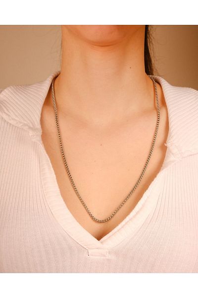 Lekka Design Men's Jewelry Non-Tarnish Steel Silver Color Chain Necklace