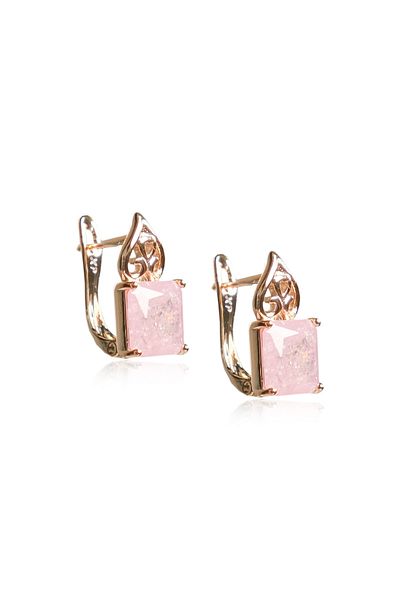 Lekka Design VIP Series Steel Luxury Jewelry Pink Zircon Stone Mini Stylish Earrings
