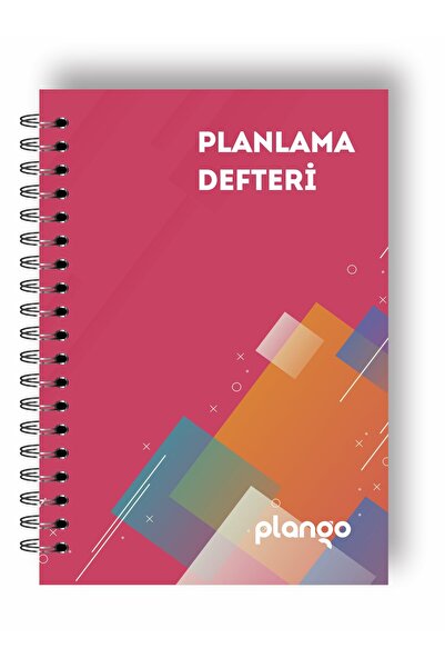 Plango Kırmızı Kareler Günlük Planlayıcı Defter - Daily Planner - Ders Çalışm...