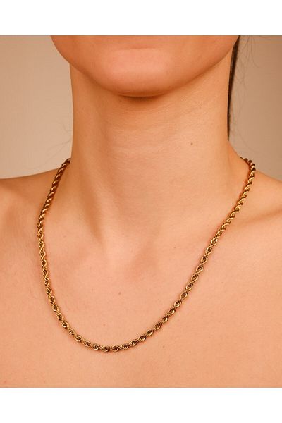 Lekka Design Jewelry Non-Tarnish Steel Thick Twist Chain Necklace