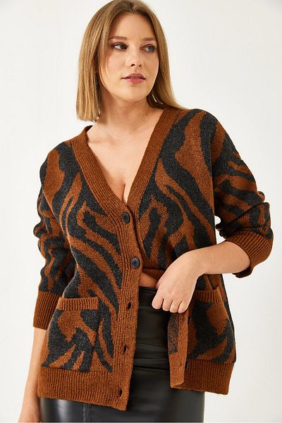 Bianco Lucci Γυναικεία πλεκτή ζακέτα με σχέδιο Zebra 241119 60261228