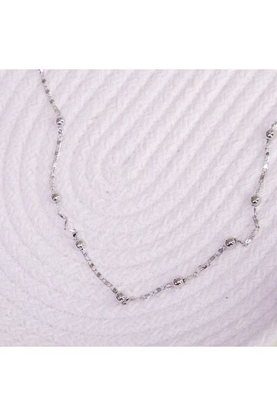 Lekka Design Silver Colored Non-Tarnish Steel Luxury Women's Beaded Chain Necklace