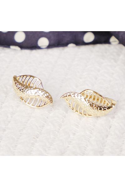 Lekka Design Women's Leaf Steel Earrings