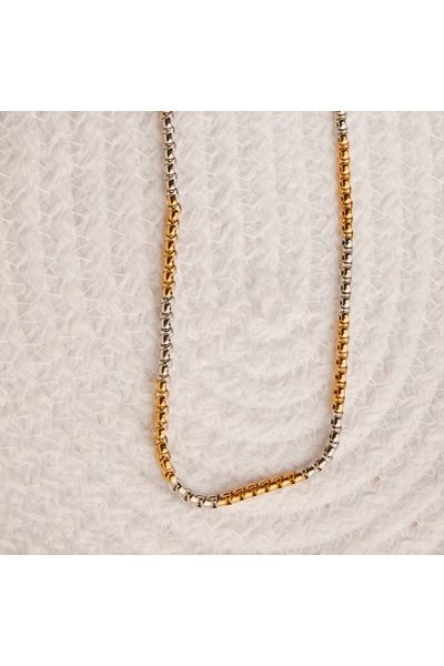 Lekka Design Two Color Twist Chain Anti-Tarnish Steel Men's Necklace