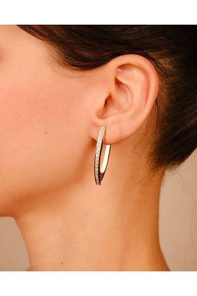 Lekka Design Women's Non-Tarnish Steel Luxury Jewelry Zircon Stone Earrings