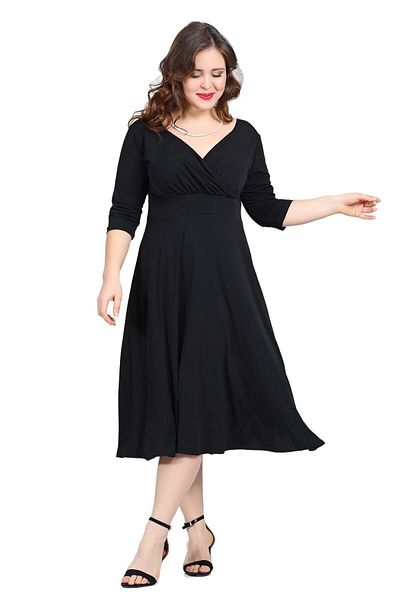 Zer Otantik Black Plus Size Evening Dress - Kl8003 Model Dress