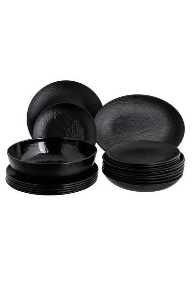 Külsan Melamine dinner set 20 pieces matte black color