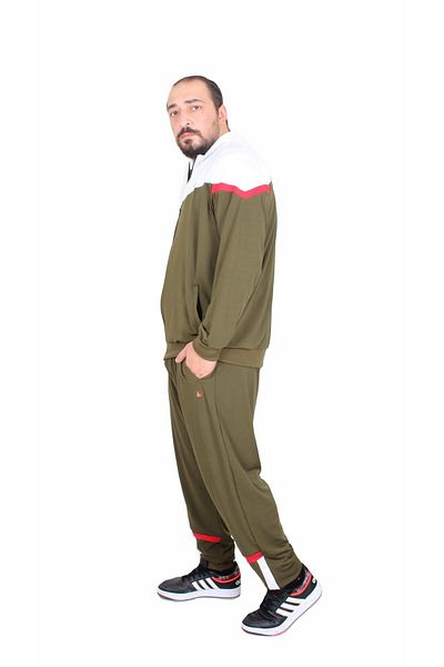 MocGrande Σετ Ανδρική Φόρμα Plus Size - MG TK717 KHAKI