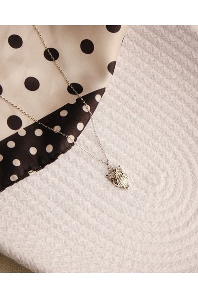 Lekka Design Silver Colored Anti-Tarnish Steel Women's Owl Necklace