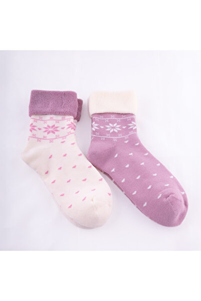 hogso جوارب نسائية مكونة من قطعتين من منشفة Snowflake