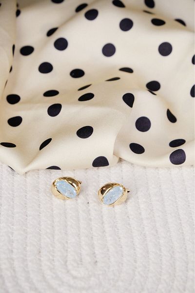 Lekka Design Women's Non-Tarnish Steel Luxury Blue Candy Earrings