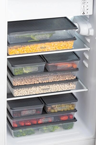 Home Anthracite Style 24-Piece 48-Piece Refrigerator Organizer - Deep Freezer and Storage Container