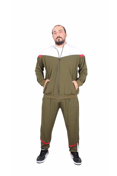 MocGrande Σετ Ανδρική Φόρμα Plus Size - MG TK717 KHAKI