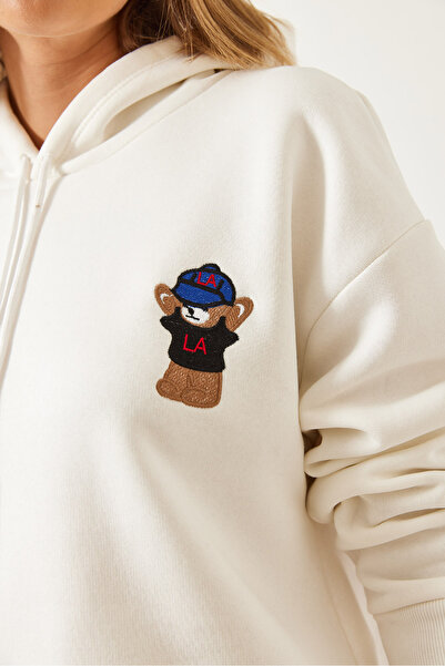 Bianco Lucci Kadın Kapişonlu Üç İplik Şardonlu Sweatshirt 60351294