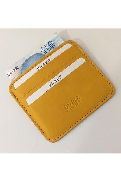 Praff 180222 Genuine Leather Unisex Mini Card Holder