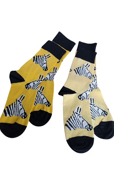 MODA 2-Pack Zebra Unisex Socks
