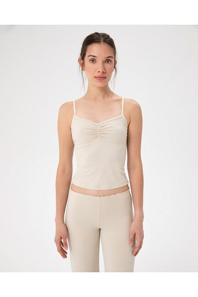 Ayma Active Women's Cream Ecovero Viscous Drawstring Tank Top