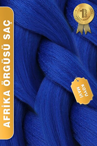 KONAK PERUK Tamnoplava sintetička kosa za afričke pletenice, rasta i box plet...