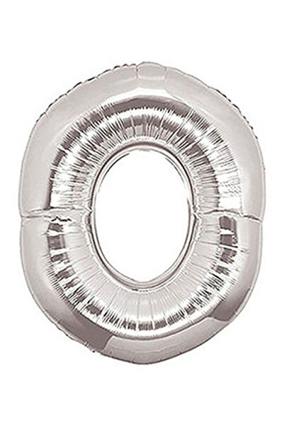 14Süs 0 Rakam Silver Folyo Balon Sayılı Balon 100 Cm Dev Boy