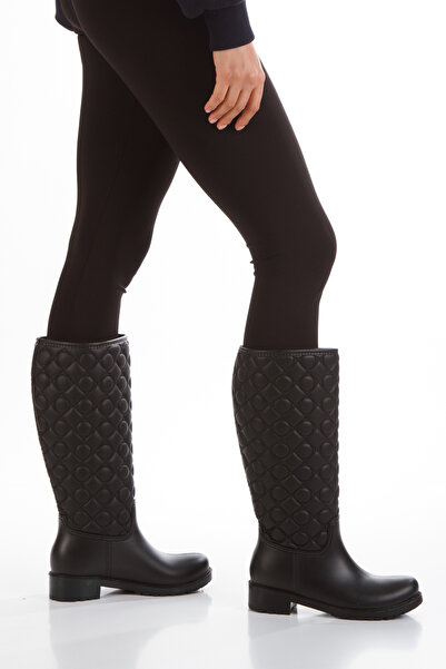 elvinshoes siyah kadın yağmur çizme