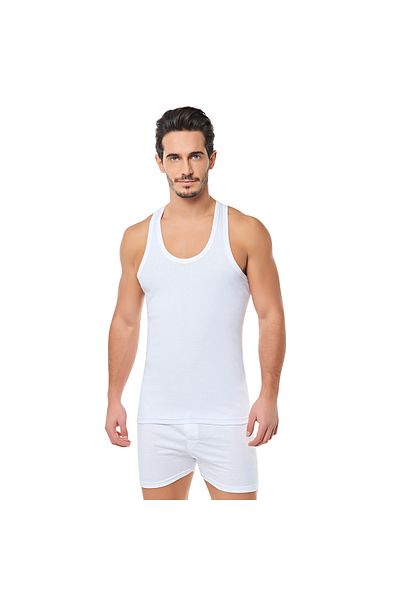 Seher Ανδρικά αθλητικά ρούχα Ribbed Singlet 3 Pack – 100% βαμβάκι, μαλακό και αναπνεύσιμο