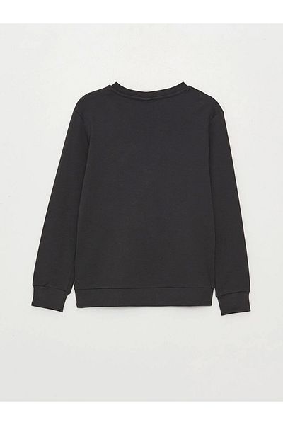 LC Waikiki LCW Παιδικό μακρυμάνικο φούτερ για αγόρια με αναστρέψιμο λαιμόκοψη από ανθρακί