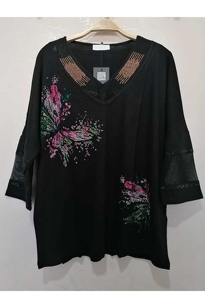 anne moda ankara Cotton Evening Dress Style Loose Sparkle Blouse