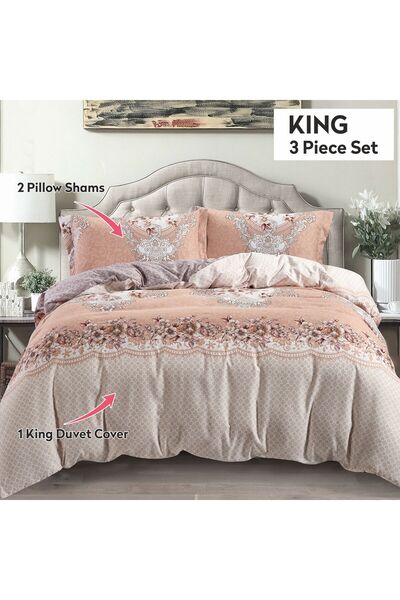 Donetella 3-Piece Printed King Size Duvet Set 240x260 cm Filler Not Included