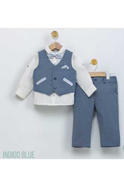 Butik Babydoıla Bow Tie Vest Shirt Pants Children's Suit Set of 4