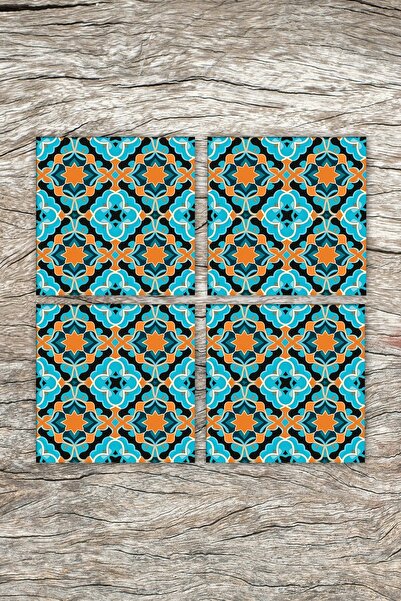 expreshediye طقم قواعد أكواب من الحجر الطبيعي مكون من 4 قطع - قاعدة حجرية منق...