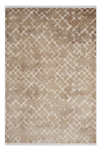 SEYRAN HALI Seyran Asya Koleksiyonu %100 Akrilik Kalın Saçaklı Halı 521 Vizon