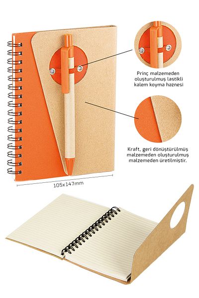 Copyder Caiet cu spirală ecologic Kraft