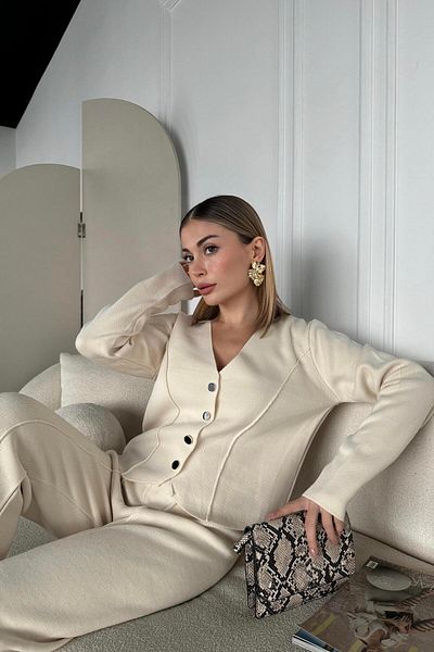 128ve980 Women's Quad Button Pant Trick Suit