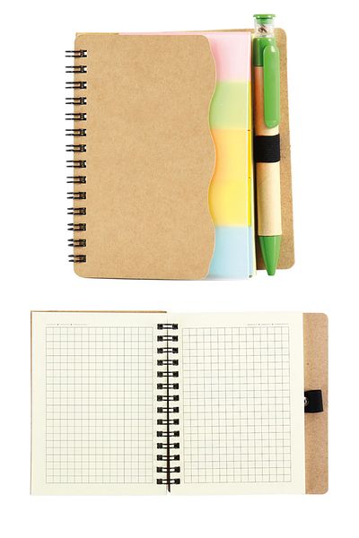 Copyder Spiral Pocket Size Notebook Set Colorful Adhesive Post-It Set