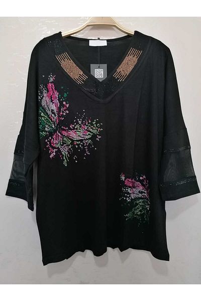 anne moda ankara Cotton Evening Dress Style Loose Sparkle Blouse