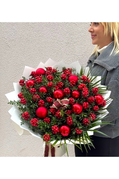 Dizayn Kokina Çiçeği Buketi Lüxe Seri Yılbaşı Hediyesi