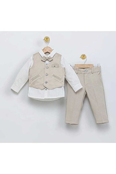 Butik Babydoıla Papyon Yelek Gömlek Pantolon Çocuk Takım Elbise 4'lü Set