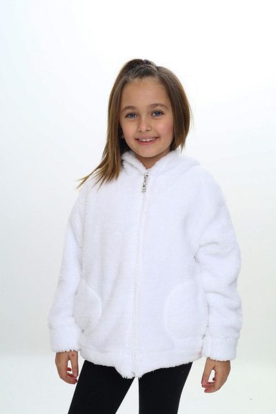 My Kids Wear Hooded Zippered Plush Kids Coat