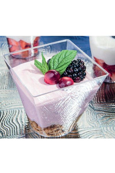 Sofora Prism Mini Mica Plastic Presentation Container Cubic Bowl - 24 Pieces