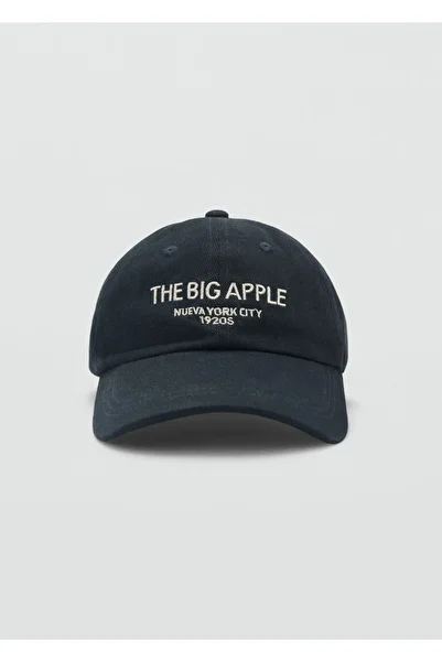MANGO Man Embroidered Canvas Hat