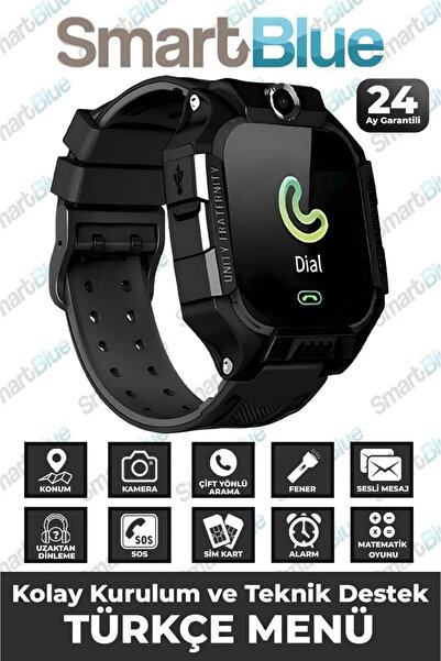 SMARTBLUE Sim Kartlı, Konum Takipli, Sos Acil Arama Ve Imei Kayıtlı Akıllı Ço...