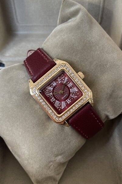 Leerybee Özel Kutulu Kadın Kol Saati Minimal Zirkon Taşlı Deri Kordonlu Yılbaşı Doğum Günü Özel Hediyesi