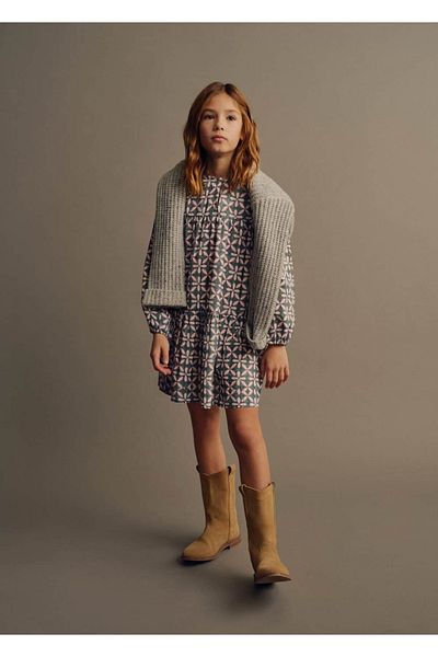 MANGO Kids Flounce Patterned Dress