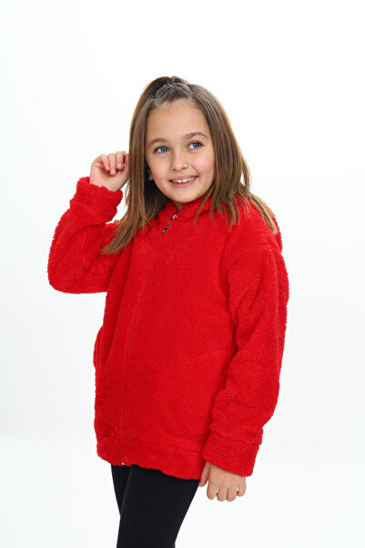 My Kids Wear Hooded Zippered Plush Kids Coat