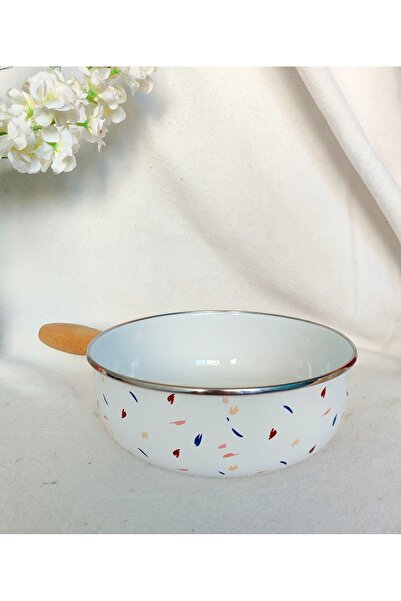 EBRULİEMAYE وعاء طهي كبير من الزجاج المطلي بالليمون سعة 2.5 لتر بقطر 23 سم