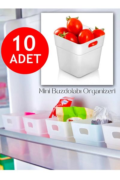Markayolu Set of 10 Multi-Purpose Organizer with Refrigerator Organizer with Door and Rack