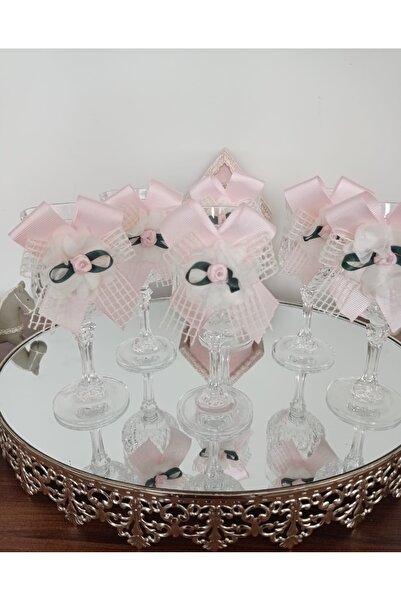 Helvacıoğlu Çikolata Lohusa Şerbet Kadehi Bardağı Dekoru Süsü, 6 Adet