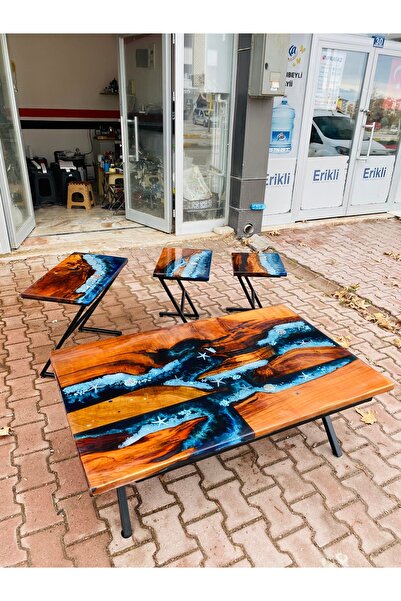 Konyalı Sanat EPOKSİ SEHPA SETİ LED IŞIK DETAYLI HEMEN TESLİM